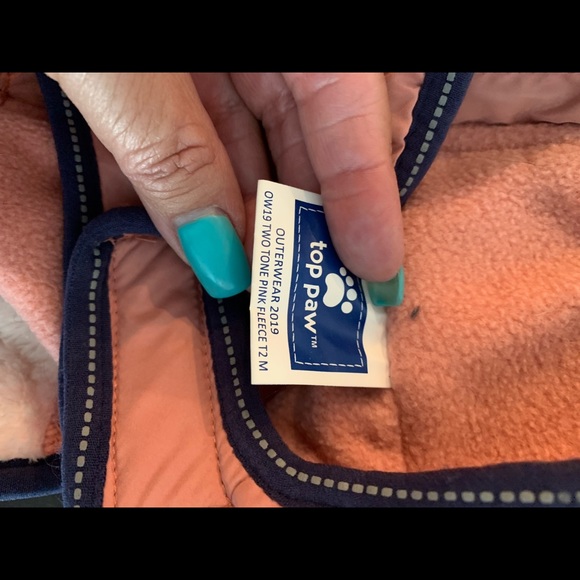 Top Paw 2 toned pink fleece dog jacket S: Small - Picture 5 of 5